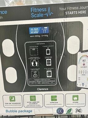 Clarence Intelligent Weighing Scale Bluetooth Smart Body Composition Scale NWT